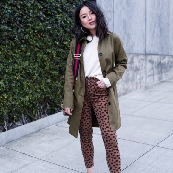 NWOT MADEWELL Leopard Dot 10" High-Rise Skinny Black and Brown Jeans Size 26 - Picture 3 of 10